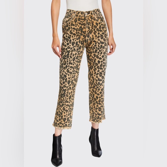 AMO Denim - AMO Loverboy Leopard Printed Raw Hem Jeans - 29